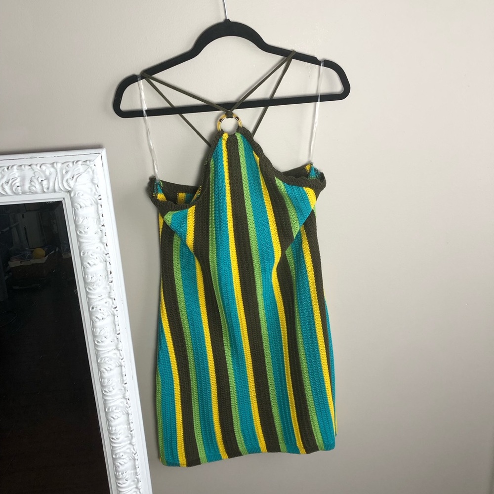 Retro Spaghetti strap crochet dress
